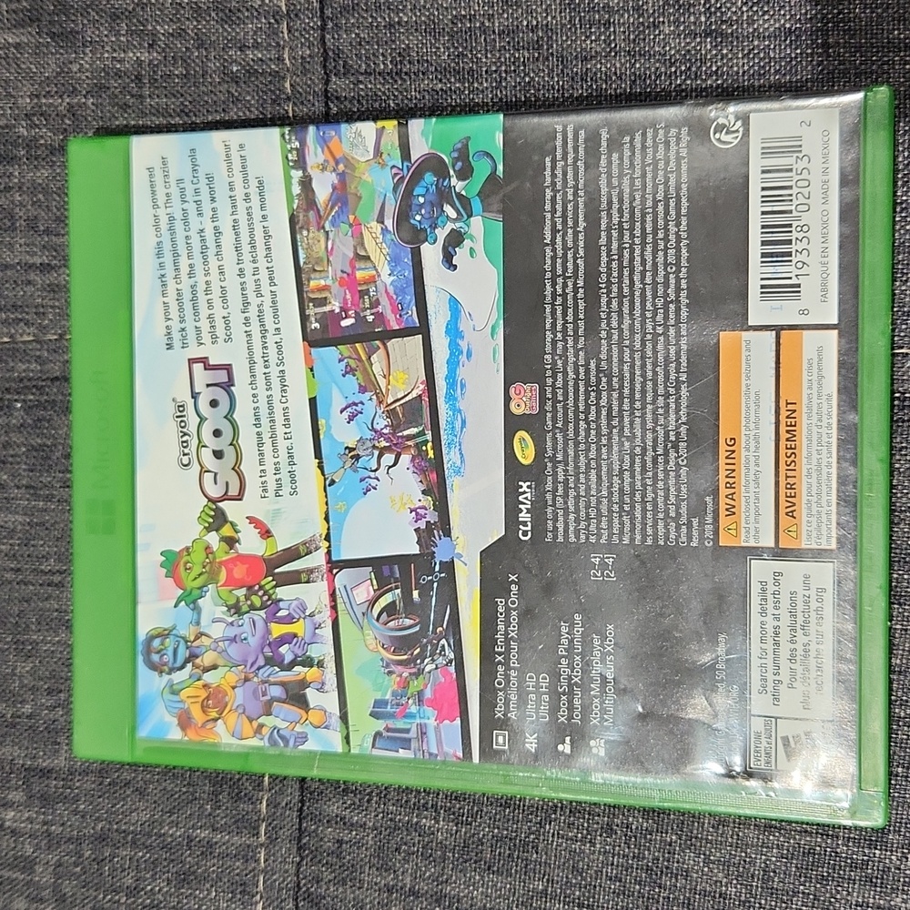 Crayola Scoot Xbox One Game - Vibrant Green Case - Picture 2 of 2